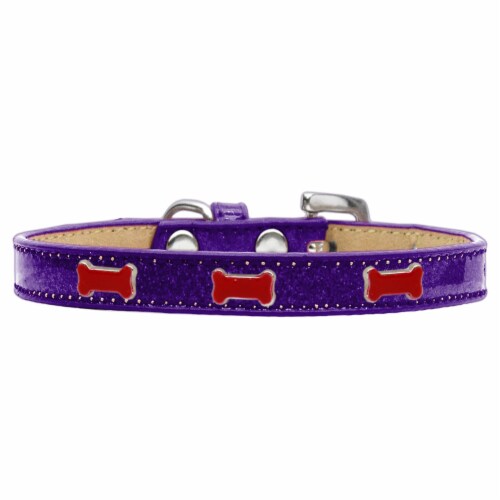 Mirage Pet 633-2 PR12 Red Bone Widget Dog Collar, Purple Ice Cream - Size 12 Perspective: front
