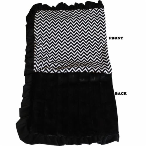 Mirage Pet 500-131 BkChHL Luxurious Plush Pet Blanket, Black Chevron - Size 0.5 Perspective: front