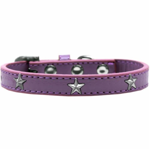Mirage Pet Products Silver Flowers Widget Leather Dog Collar — Pick Size/Color 