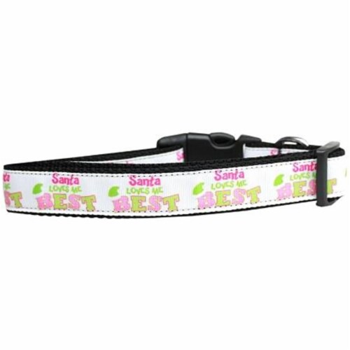 Mirage Pet Products125 226 LG Santa Loves Me Best Nylon Dog Collar Large 1 Fred Meyer
