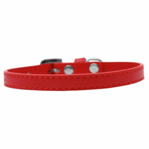 Mirage Pet Products509-1 RD-12 Omaha Plain Puppy Collar, Red - Size 12 Perspective: front