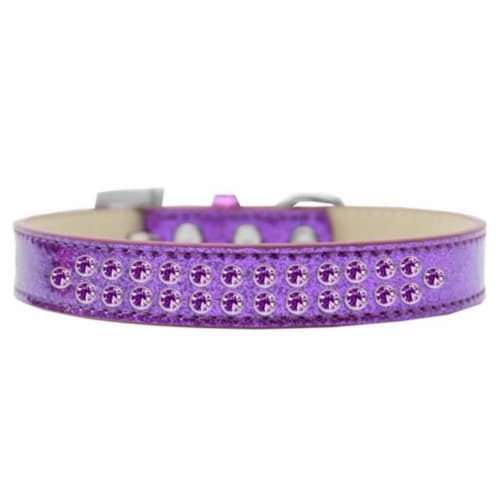 Mirage Pet Products614 09 PR 14 Two Row Purple Crystal Dog Collar Purple Ice Cream Size 14 1 Fred Meyer