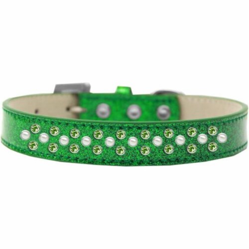 Mirage Pet Products616-17 EG-20 Sprinkles Ice Cream Pearl & Lime Green Crystals Dog Collar, E Perspective: front