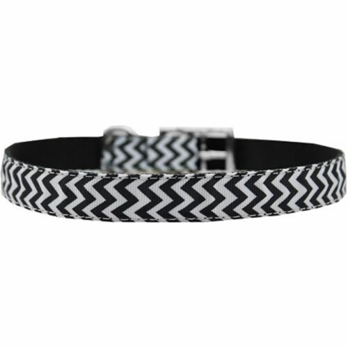 Mirage Pet Products126-260 34BK14 0.75 in. Chevrons Nylon Dog Collar with Classic Buckle, Bla Perspective: front