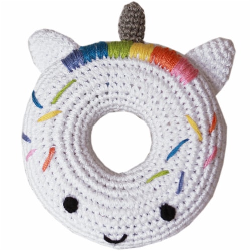 Mirage Pet 500-111 UDT Knit Knacks Unicorn Donut Organic Cotton Dog Toy - Small Perspective: front