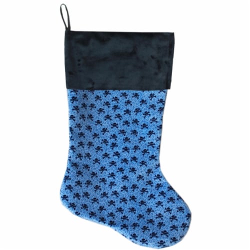 Mirage Pet 63-12 BBLS Baby Blue Skulls Christmas Stocking, Baby Blue Perspective: front
