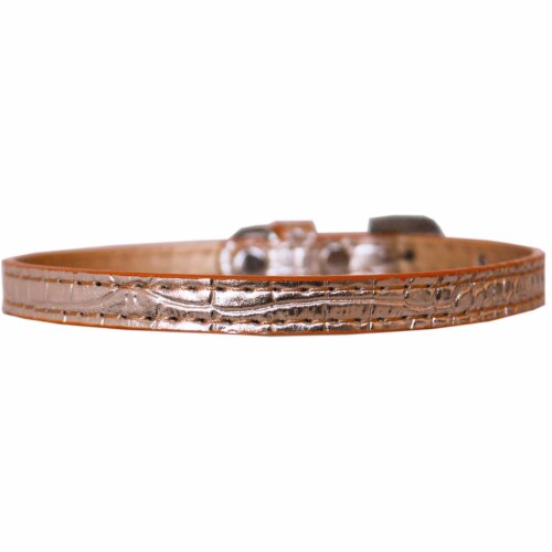 Mirage Pet 720-01 CPC16 Omaha Plain Croc Dog Collar, Copper - Size 16 Perspective: front