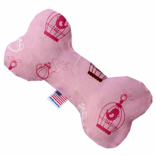 Mirage Pet 1117-TYBN10 10 in. Pink Whimsy Bird Cages Bone Dog Toy Perspective: front