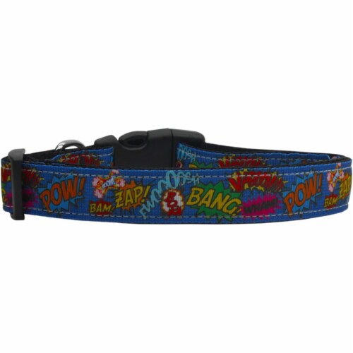 Mirage Pet 125-157 XL Superhero Sound Effects Nylon Dog Collar, Extra Large Perspective: front