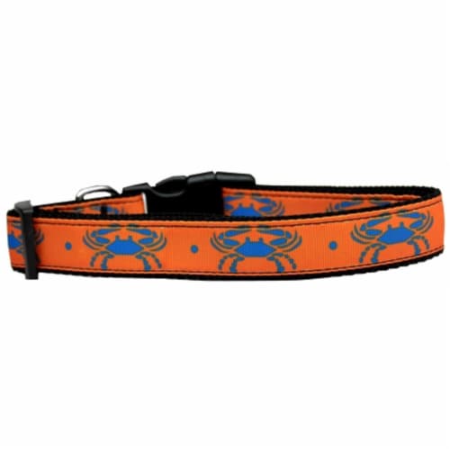 Mirage Pet 125-188 CT Blue Crabs Nylon Cat Collar Perspective: front