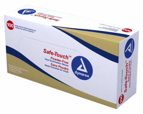 Dynarex Safe Touch Vinyl Exam Glove Powder Free Small Non Sterile - Box Of 100 - 2611 Perspective: front