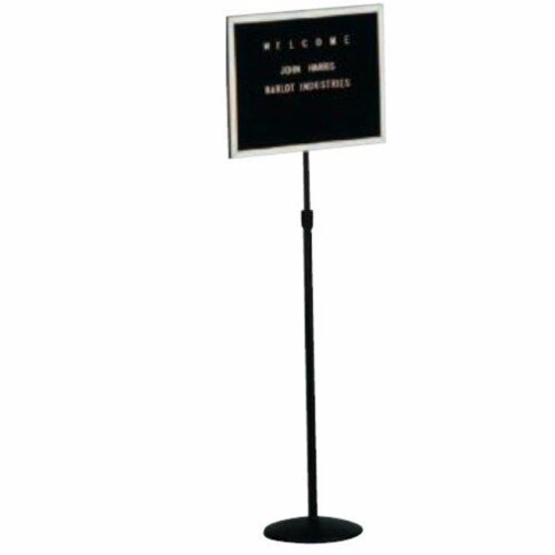 Aarco Products SMD1218 Single Pedestal Free Standing Open Face Changeable Letter Board Perspective: front