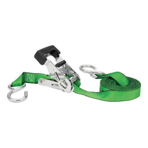 Keeper 8867640 16 ft. Chrome Series Tie Down Strap - Green Perspective: front