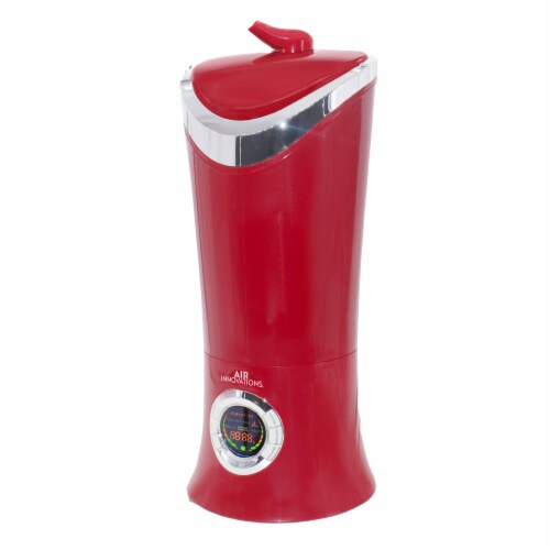 Air Innovations 701BA Ultrasonic Cool Mist Aromatherapy Digital Humidifier, Red Perspective: front