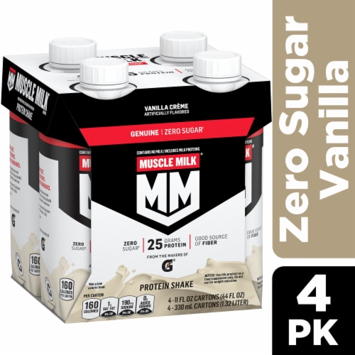 Muscle Milk® Genuine Zero Sugar Non-Dairy Vanilla Creme Protein Shake Multipack Perspective: front