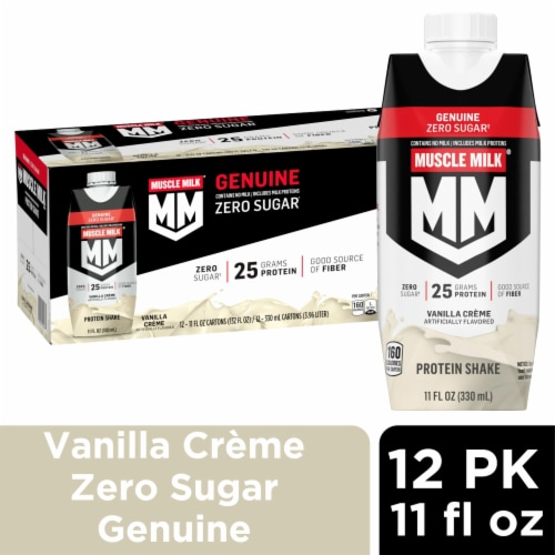 Muscle Milk® Zero Sugar Vanilla Crème Genuine Protein Shake Perspective: front