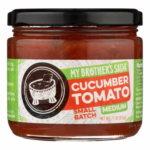 My Brother's Salsa  Small Batch Cucumber Tomato   Medium Perspective: front