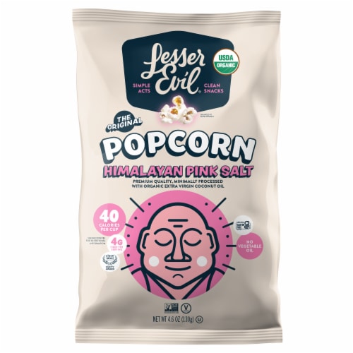 LesserEvil® Organic Himalayan Pink Popcorn Perspective: front