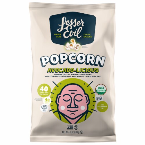LesserEvil® Avocado-Licious Organic Popcorn Perspective: front