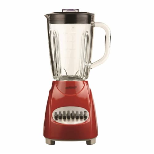 Brentwood JB-920R 12 Speed and Pulse Electric Kitchen Blender w/ Glass Jar, Red Perspective: front