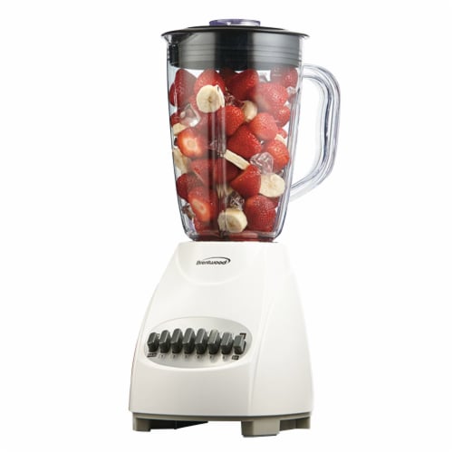 Brentwood 12 Speed Blender Plastic Jar - White