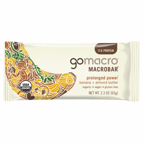 GoMacro Banana and Almond Butter Nutrition Bars Perspective: front