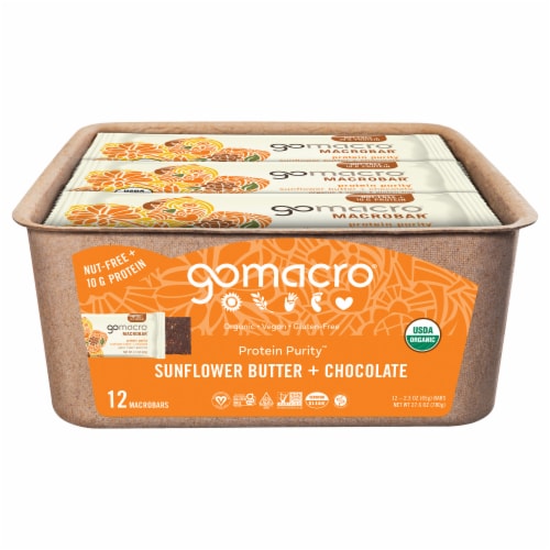 GoMacro® MacroBar Sunflower Butter & Chocolate Bars Perspective: front