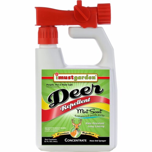 I Must Garden Deer Repellent Garden Concentrate: Mint Scented, 32oz Easy Hose End Sprayer Perspective: front