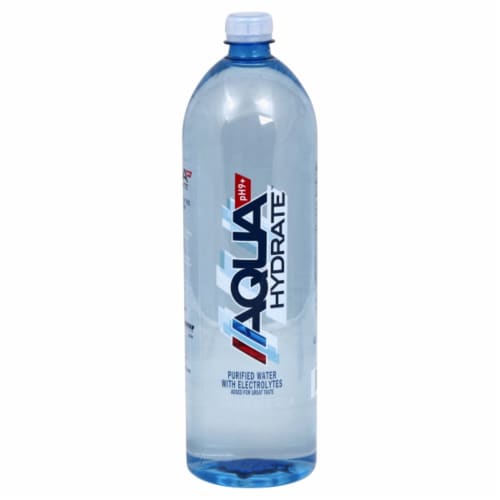 Aquahydrate™ Purified with Electrolytes Bottled Water Perspective: front
