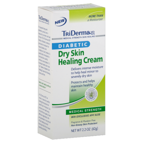 TriDerma Diabetic Medical Strength Dry Skin Healing Cream Perspective: front
