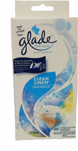 Glade® Clean Linen Furnace Filter Spray Perspective: front