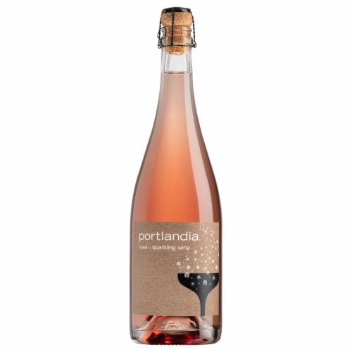 Portlandia® Rose Sparkling Wine Bottle Perspective: front