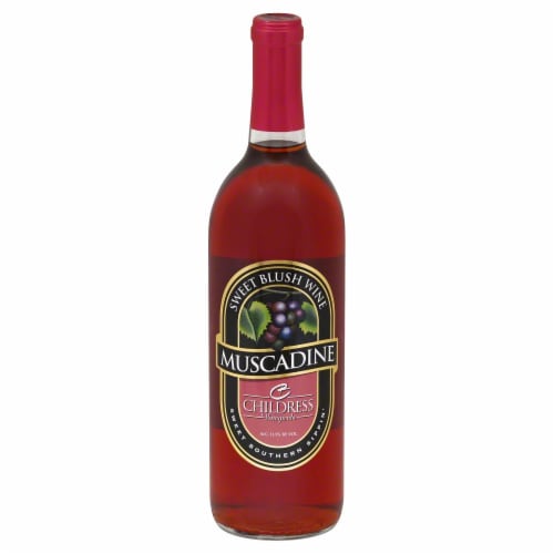 Childress Vineyards Muscadine Sweet Blush Wine Perspective: front