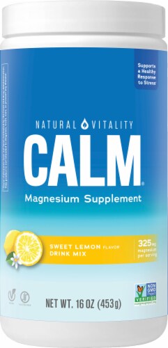 Natural Vitality CALM Sweet Lemon Magnesium Supplement Drink Mix Perspective: front
