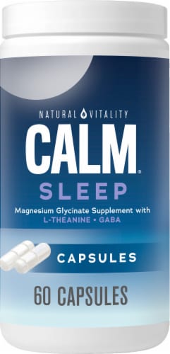 Natural Vitality CALM Sleep Magnesium Supplement Capsules Sleep Supplement Perspective: front