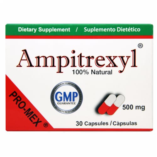 Pro-Mex Ampitrexyl Immune Support Supplement Capsules 500mg Perspective: front