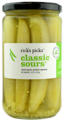 Rick's Picks Classic Sours Deli-Style Pickle Spears Perspective: front
