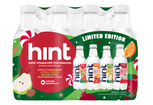 Hint® Holiday Variet Pack Limited Edtion Bottles Perspective: front