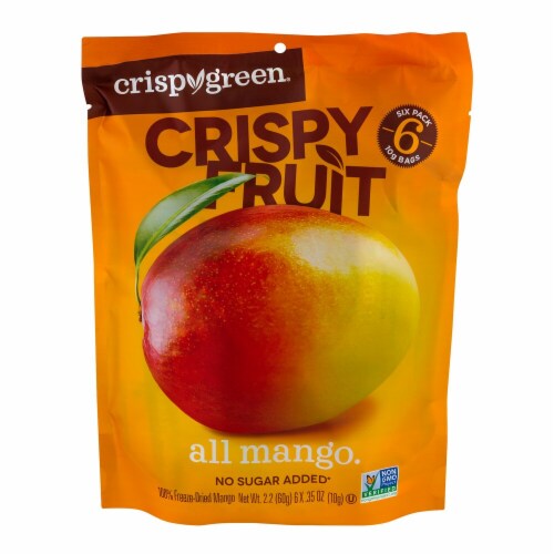 Crispy Green Crispy Fruit Freeze-Dried Mangoes Perspective: front
