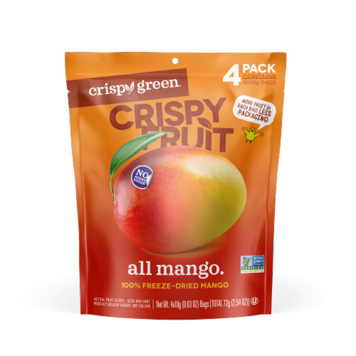 Crispy Green® No Sugar Added Freeze Dried Mango Perspective: front