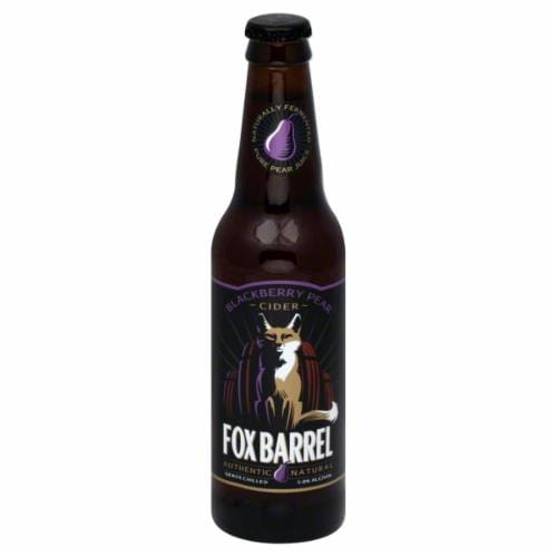 Fox Barrel Blackberry Pear Cider Perspective: front