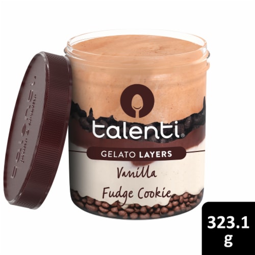 Talenti Layers Vanilla Fudge Cookie Gelato Pint Perspective: front