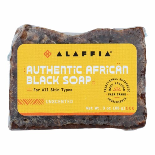 Alaffia - African Black Soap - Unscented - 3 oz. Perspective: front
