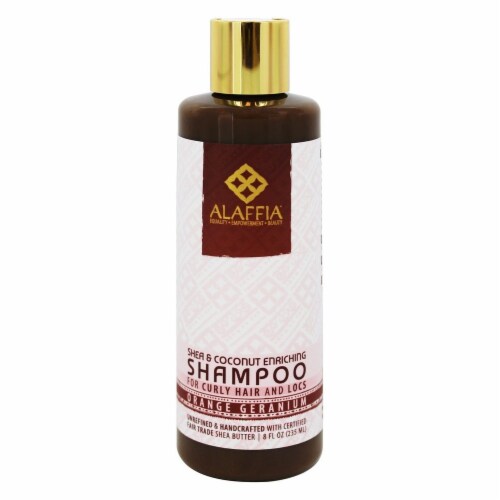DON'T LIST Alaffia Shea & Coconut Enriching Shampoo Orange Geranium Scent, 8 Ounces Perspective: front