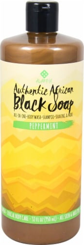 Alaffia African Peppermint Black Soap Perspective: front