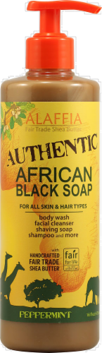 Alaffia Peppermint African Black Soap Perspective: front