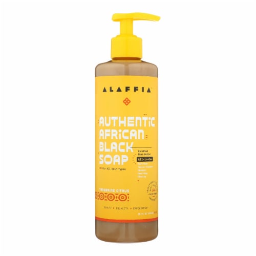 Alaffia Tangerine Citrus African Black Soap Perspective: front