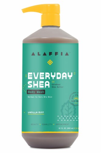 Alaffia Everyday Shea Vanilla Mint Body Wash Perspective: front