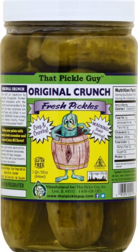 That Pickle Guy Original Crunch Fresh Pickles Jar Perspective: front