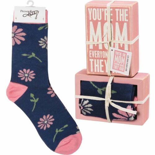 Home Decor Box Sign And Sock Set Wood Mother's Day Socks 108486 Perspective: front